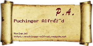Puchinger Alfréd névjegykártya